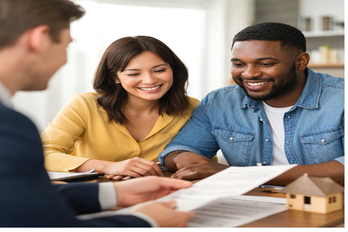 First-time homebuyer signing purchase documents